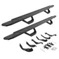RB30 Running Boards with Mounting Brackets & 2 Pairs of Drops Steps Kit Protective Bedliner Coating 2015-2019 Silverado/Sierra 2500 HD Go Rhino
