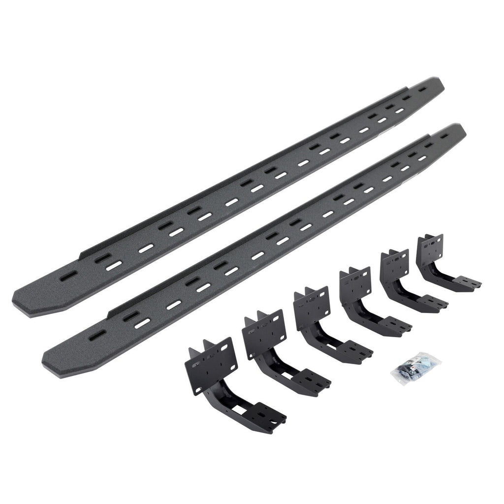 RB30 Slim Line Running Boards with Mounting Bracket Kit Protective Bedliner Coating 2019-2025 Ram 1500 Go Rhino