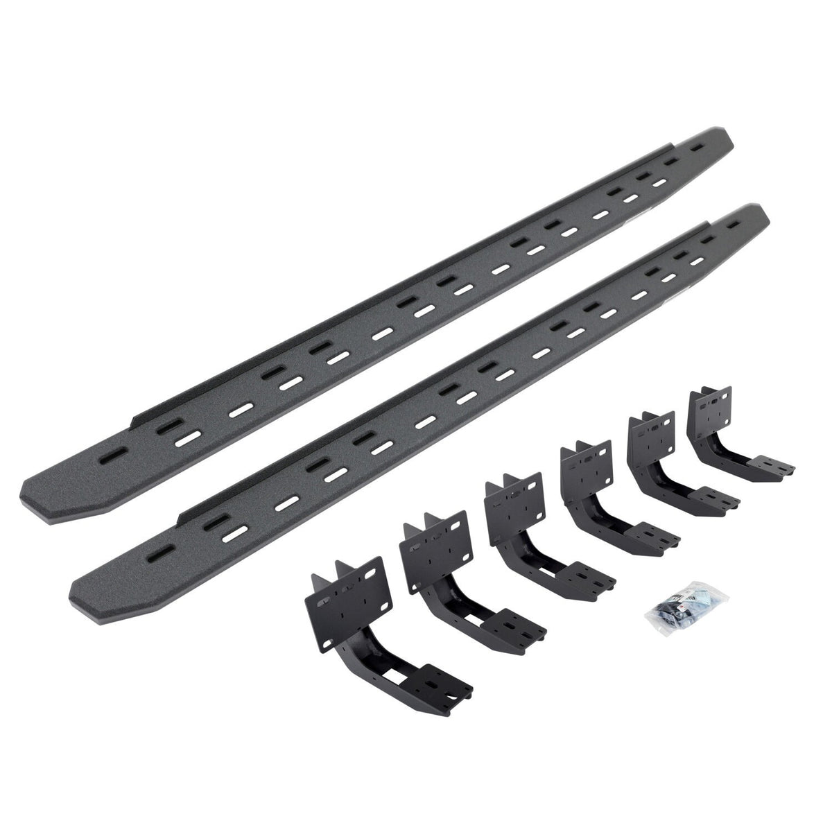 RB30 Slim Line Running Boards with Mounting Bracket Kit Protective Bedliner Coating 2019-2025 Ram 1500 Go Rhino
