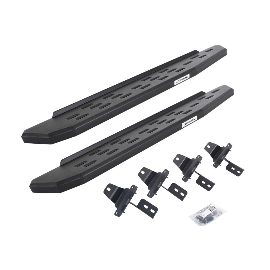 RB30 Running Boards with Mounting Bracket Kit Textured Black For 2018-2025 Jeep Wrangler JL 2 Door Go Rhino