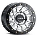 Raceline A12SB Squad 15x7in/4x156 BP/38mm Offset/132.5mm Bore - Silver & Black Ring Beadlock Wheel