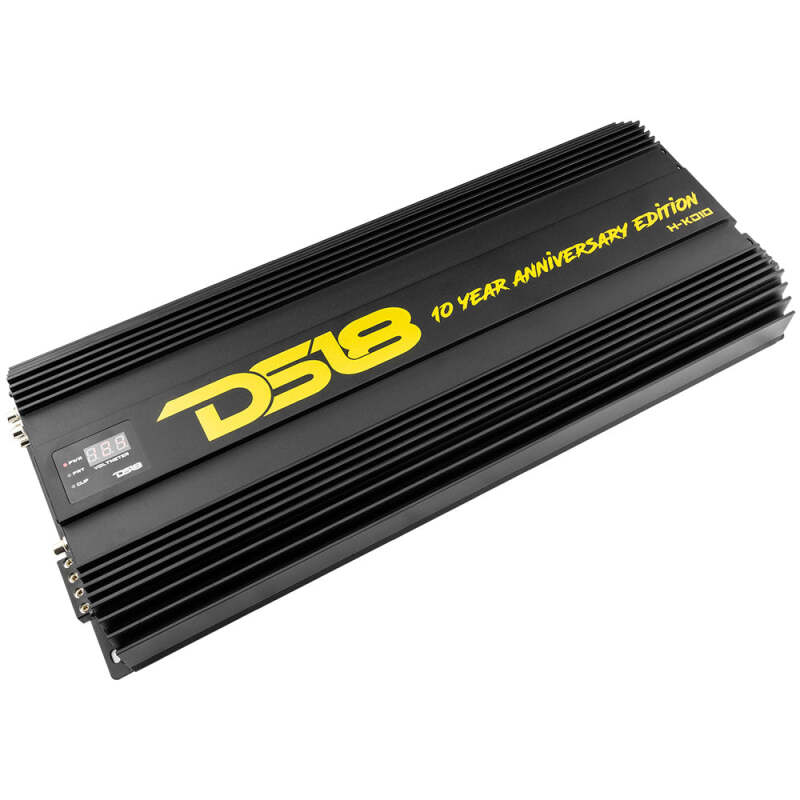 DS18 1-Chnl Amp 18000 Burst/0.67ohm 10000/1ohm 5800/2ohm 3500/4ohm Watts RMS w/ Voltmeter Black