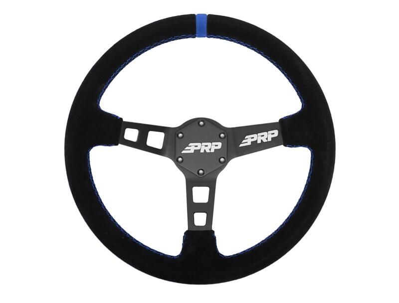 PRP Deep Dish Suede Steering Wheel - Blue