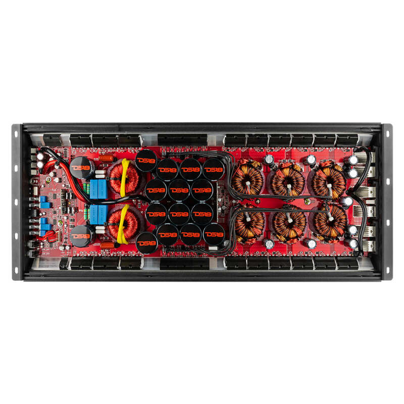 DS18 1-Chnl Amp 18000 Burst/0.67ohm 10000/1ohm 5800/2ohm 3500/4ohm Watts RMS w/ Voltmeter Black