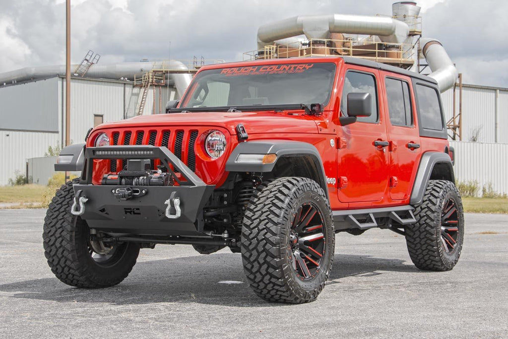 LED Light Kit Cowl Mount 50 Inch Black Single Row Jeep Gladiator JT/Wrangler JL (18-26) Rough Country