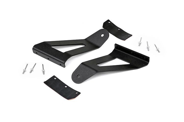 LED Light Kit Windshield Mount 50 Inch Black Dual Row White DRL Jeep Cherokee XJ (84-01) Rough Country