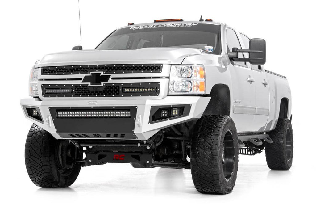 Mesh Grille w/Dual 12 Inch Black Series LEDs 11-14 Silverado HD Rough Country
