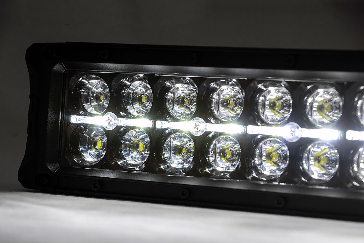 Mesh Grille 30 Inch Dual Row LED Black Amber DRL GMC Sierra 1500 (14-15) Rough Country