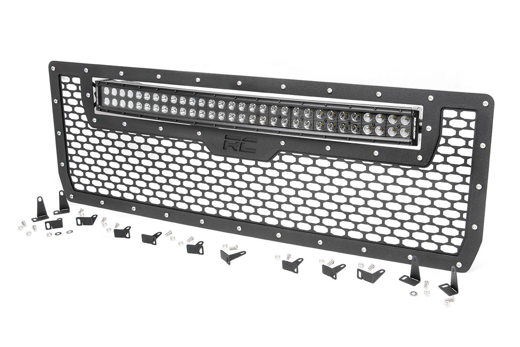 Mesh Grille 30 Inch Dual Row LED Black GMC Sierra 1500 2WD/4WD (2014-2015) Rough Country