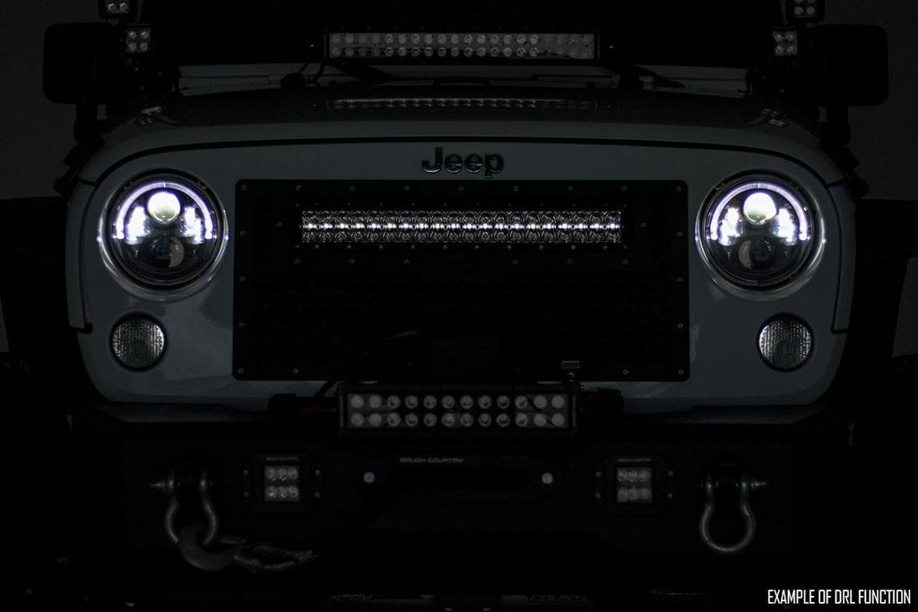 Mesh Grille 30 Inch Dual Row LED Black Amber DRL Ford F-150 (15-17) Rough Country