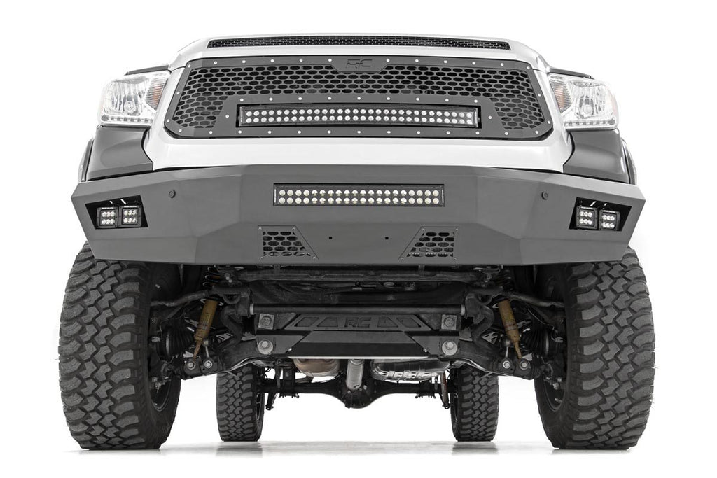 Mesh Grille 30 Inch Dual Row LED Black White DRL Toyota Tundra (14-17) Rough Country
