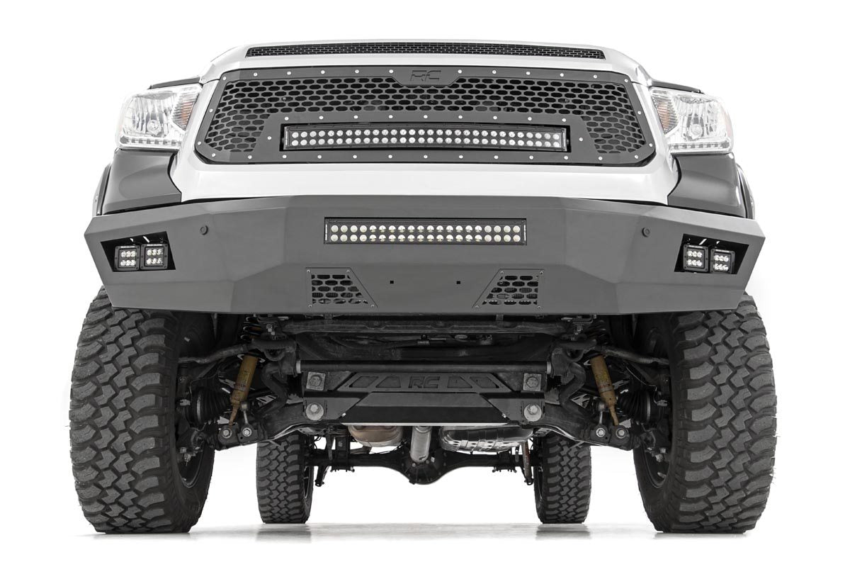 Mesh Grille 30 Inch Dual Row LED Black White DRL Toyota Tundra (14-17) Rough Country