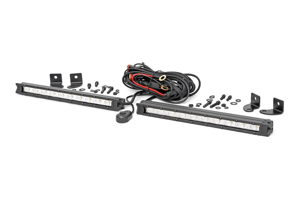 10 Inch Chrome Series LED Light Bar Slim Line Pair Rough Country
