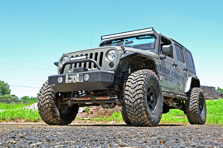LED Light Windshield Mnt 50 Inch Black Dual Row Amber DRL Jeep Wrangler JK (07-18) Rough Country