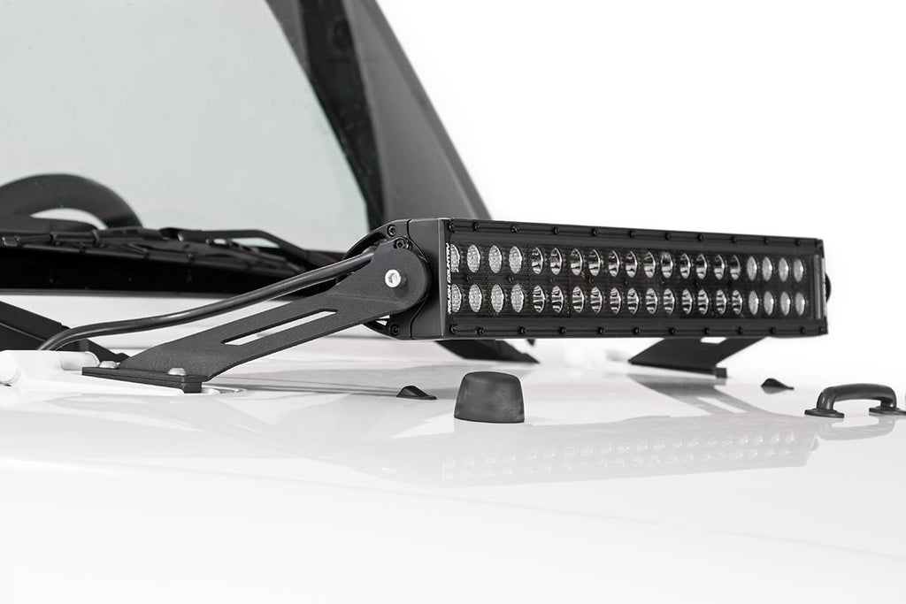 LED Light Mount Hood 20 Inch Jeep Wrangler JK/Wrangler Unlimited (07-18) Rough Country