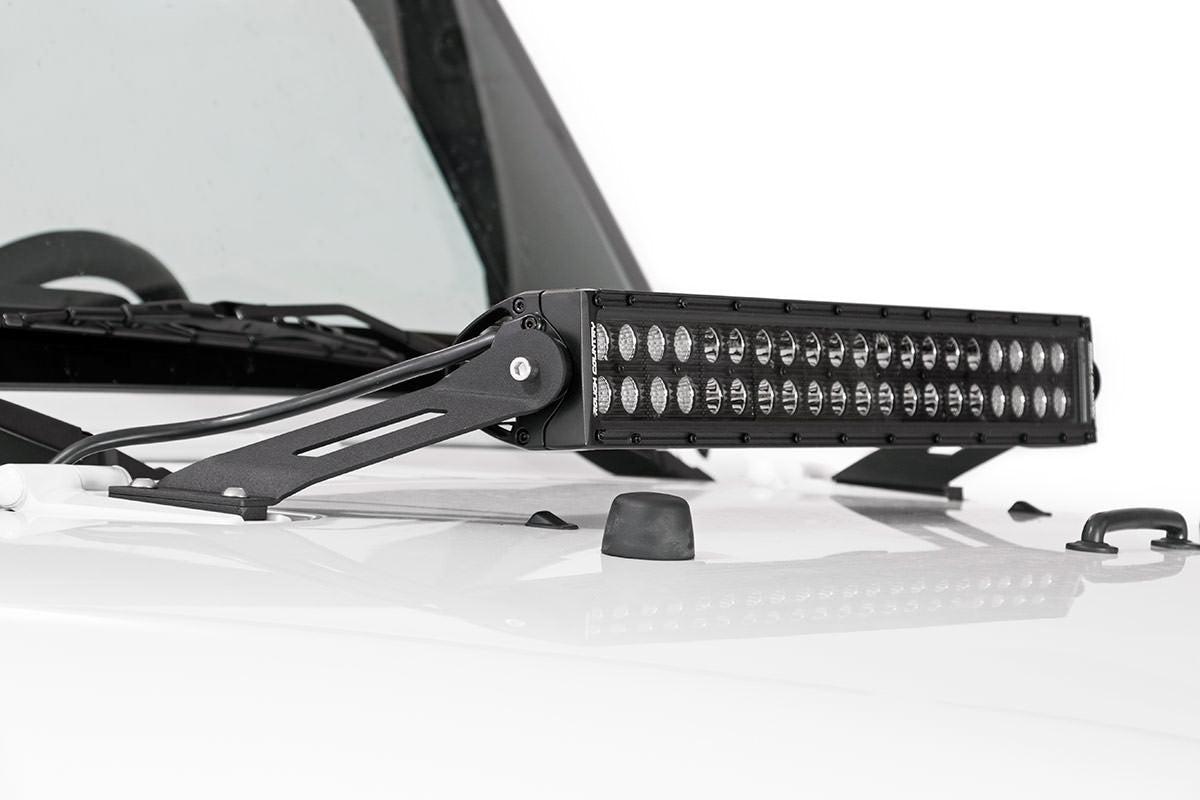 LED Light Mount Hood 20 Inch Jeep Wrangler JK/Wrangler Unlimited (07-18) Rough Country