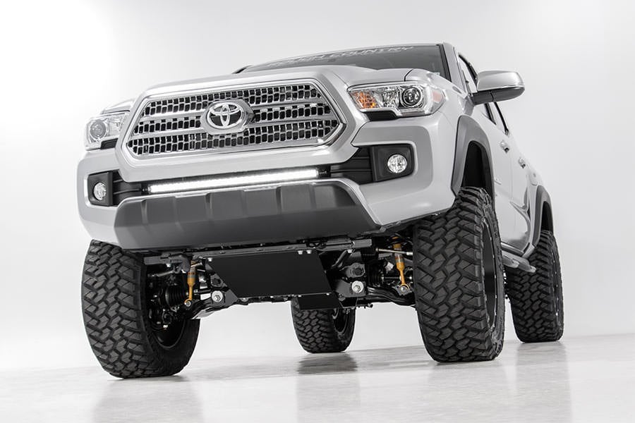 LED Light Kit Lower Grille Mount 30 Inch Black Single Row White DRL Toyota Tacoma (16-23) Rough Country