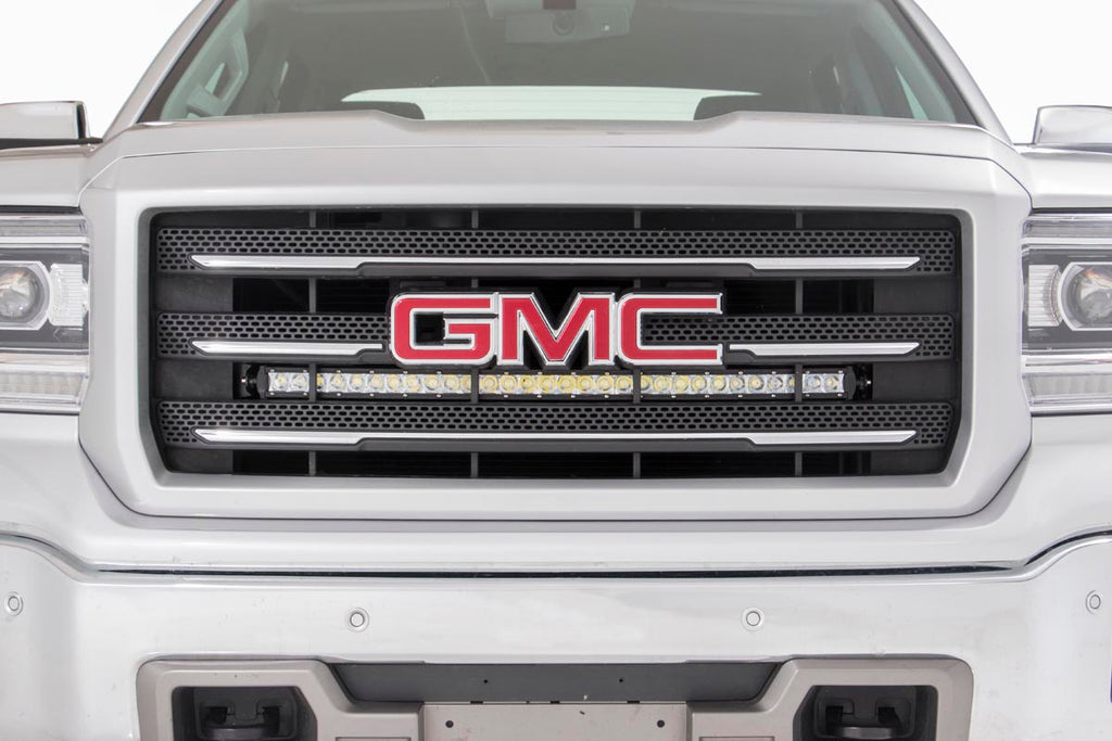 LED Light Kit Behind Grille Mount 30 Inch Chrome Single Row Silverado/Sierra 1500 (14-18 & Classic) Rough Country