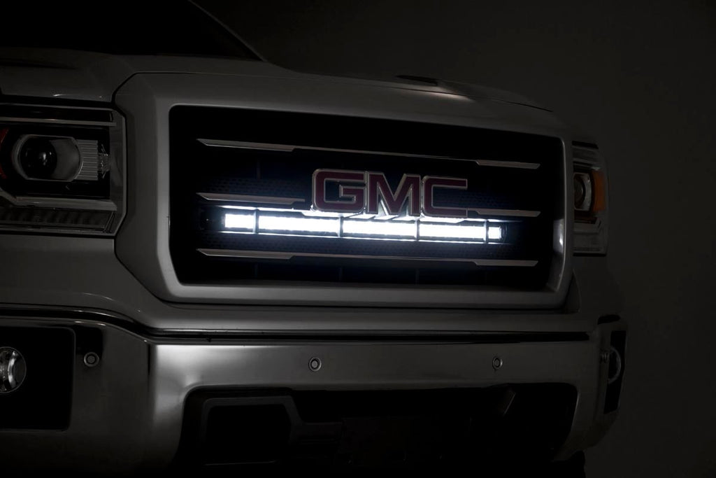 LED Light Kit Behind Grille Mount 30 Inch Chrome Single Row Silverado/Sierra 1500 (14-18 & Classic) Rough Country