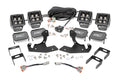 LED Light Kit Fog Mount 2 Inch Black Pair Amber DRL Chevy Silverado 2500 HD/3500 HD (11-14) Rough Country