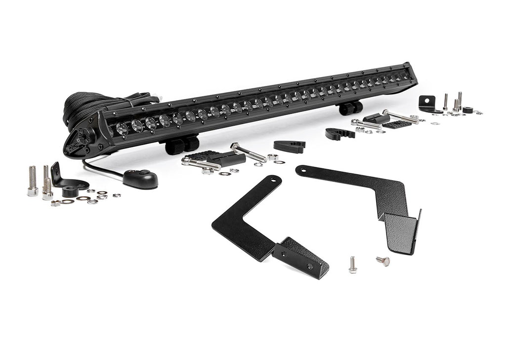 LED Light Kit Lower Grille Mount 30 Inch Black Single Row Toyota Tacoma (16-23) Rough Country