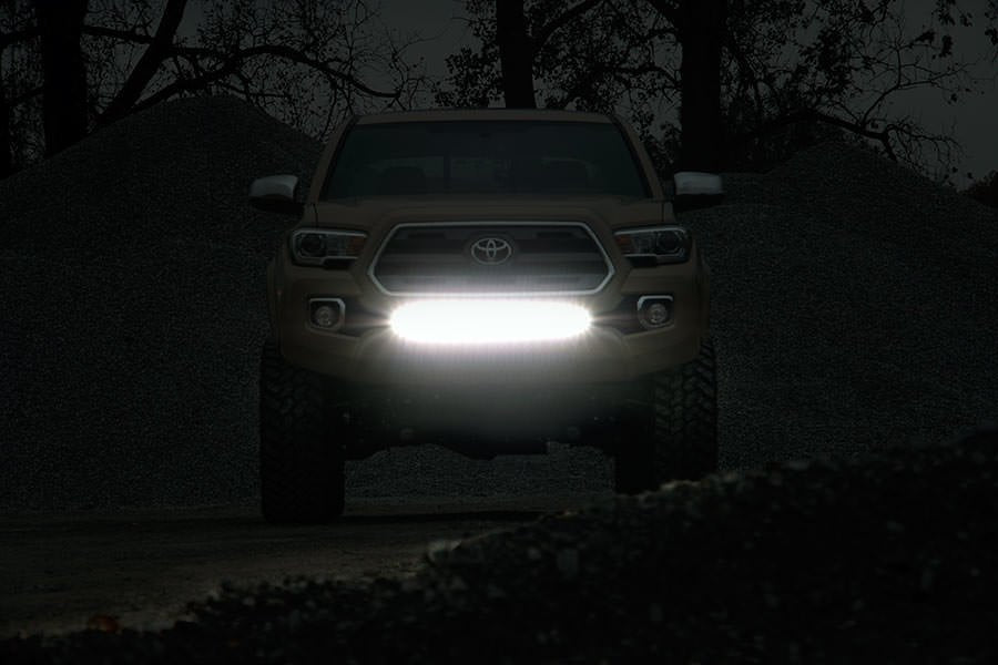 LED Light Kit Lower Grille Mount 30 Inch Black Single Row Toyota Tacoma (16-23) Rough Country