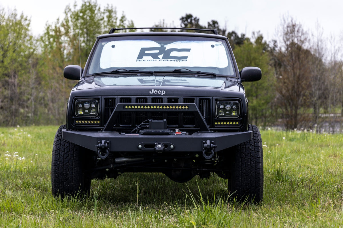 8 Inch Black Series LED Light Bar Single Row Cool White DRL Pair Rough Country