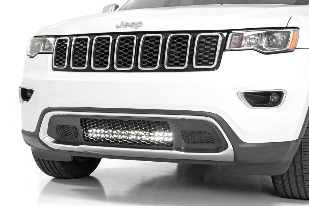 LED Light Kit Bumper Mount 20 Inch Black Dual Row Jeep Grand Cherokee WK2 (11-20) Rough Country