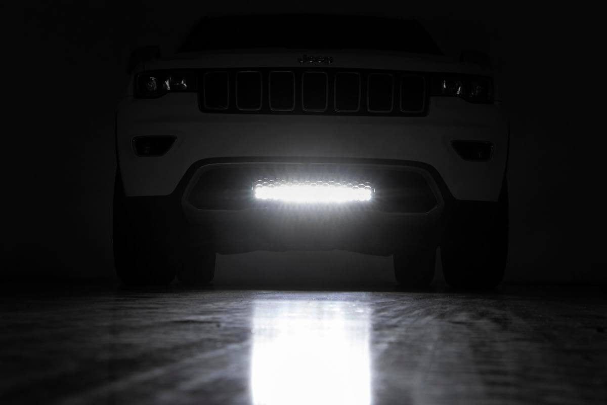 LED Light Kit Bumper Mount 20 Inch Black Dual Row Jeep Grand Cherokee WK2 (11-20) Rough Country