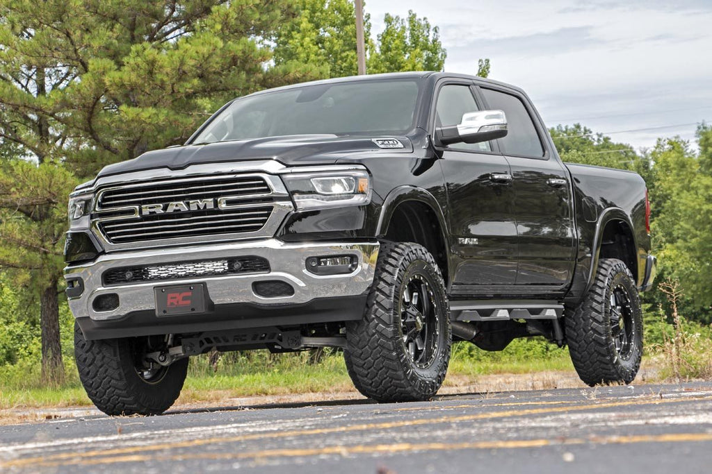 LED Light Kit Bumper Mount 20 Inch Chrome Dual Row Amber DRL Ram 1500 (19-24) Rough Country
