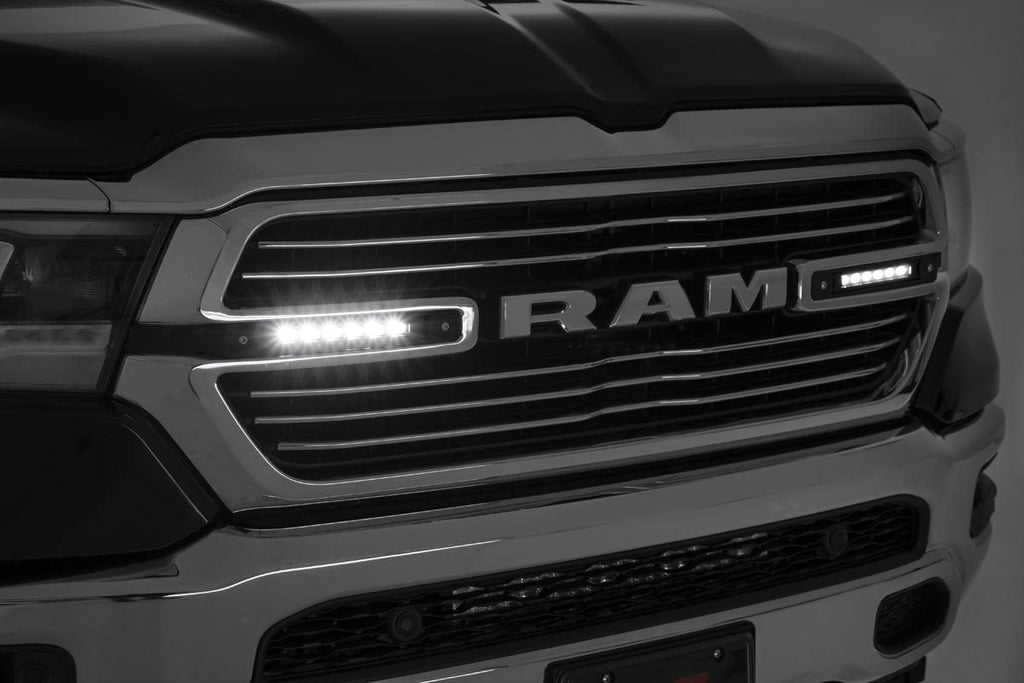 Dual 6in LED Grille Kit Chrome Slimline Ram 1500 2WD/4WD (2019-2024) Rough Country