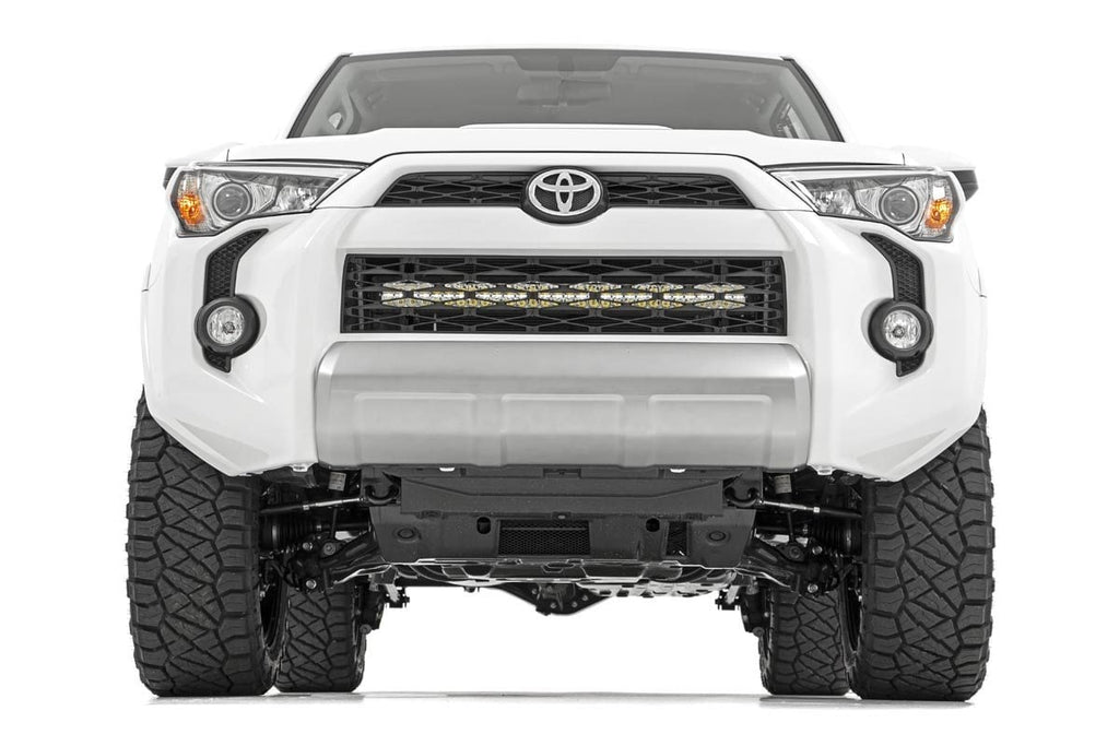 LED Light Kit Bumper Mount 30 Inch Black Dual Row Toyota 4Runner (14-20) Rough Country