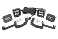 LED Light Kit Ditch Mount 2 Inch Black Pair Spot Chevy Silverado 1500 (19-26) Rough Country