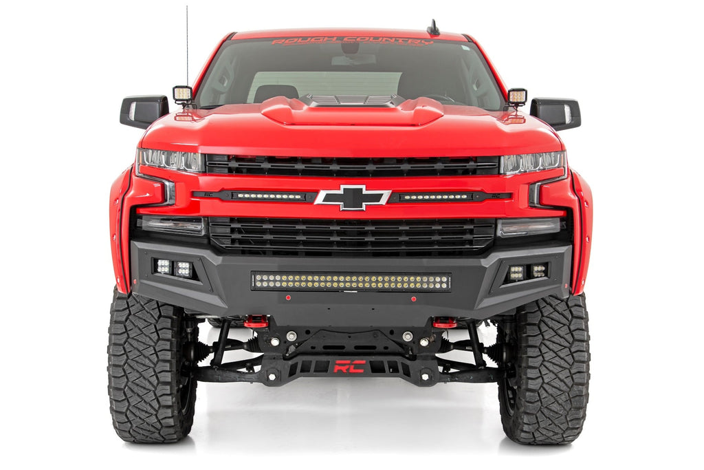 LED Light Kit Ditch Mount 2 Inch Black Pair Spot Chevy Silverado 1500 (19-26) Rough Country