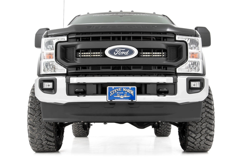 LED Light Kit Grille Mount 10 Inch Black Slimline Ford F-250 Super Duty (20-22) Rough Country