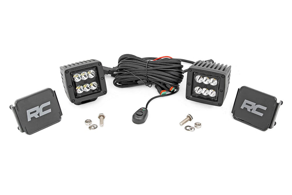 2 Inch Black Series LED Light Pods Spot Square Rough Country