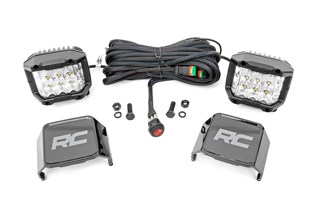 3 Inch Chrome Series LED Lights Wide Angle Osram Pair Rough Country