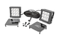 4 Inch Chrome Series LED Light Pods Square White DRL Pair Rough Country