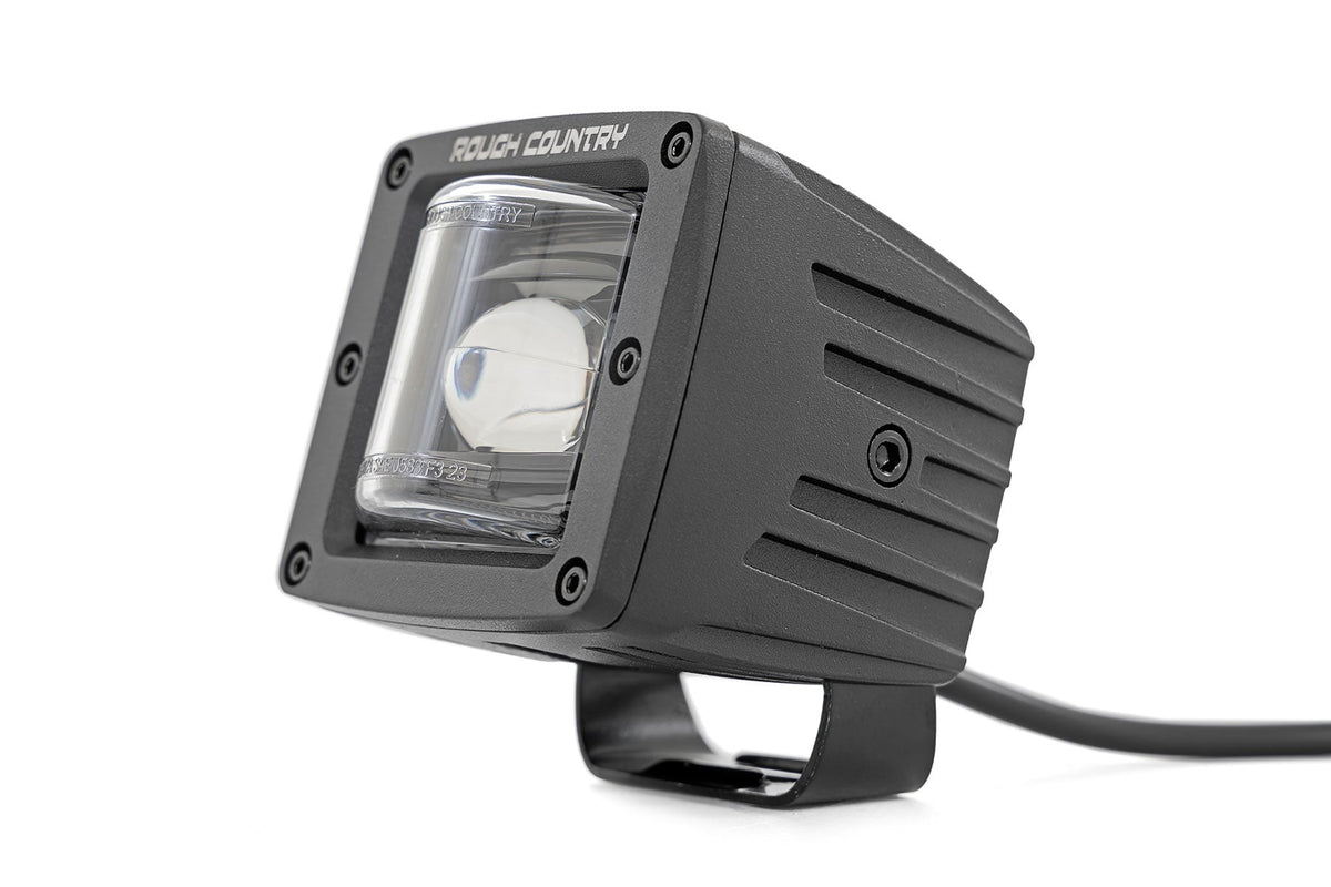 2 Inch Black Series LED Light Pods SAE Fog Pair Rough Country