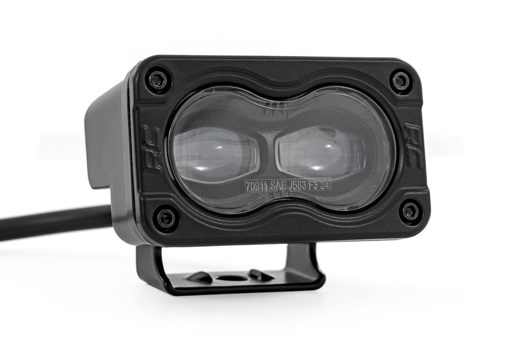 3x1.75 Inch Black Series Yellow LED Slim Aux SAE Fog Pair Rough Country