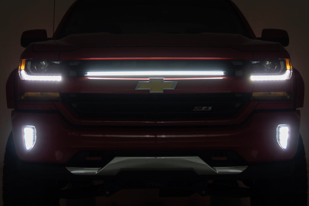 LED Light Kit Grille Mount 30 Inch DRL Chevy Silverado 1500 (16-18) Rough Country