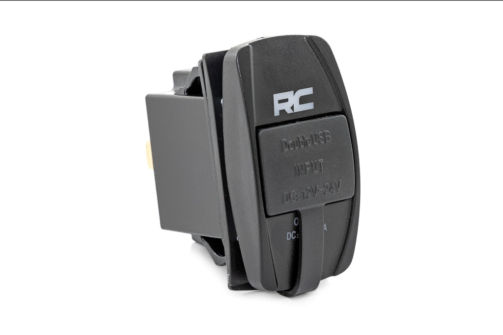 USB Switch Insert 2x1 with Logo Blue Back Light Rough Country