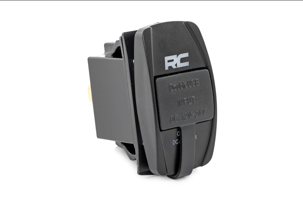 USB Switch Insert 2x1 with Logo Blue Back Light Rough Country