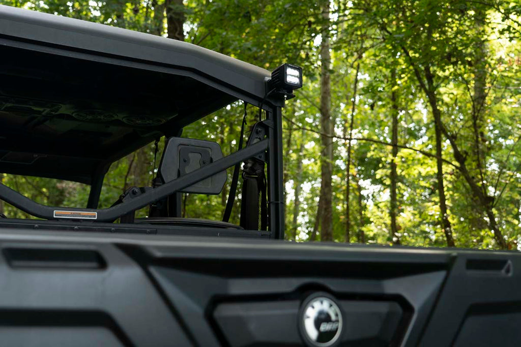 LED Light Cab Mount 2 Inch Black Pair Flood Can-Am Defender HD 5/HD 8/HD 9/HD 10 Rough Country