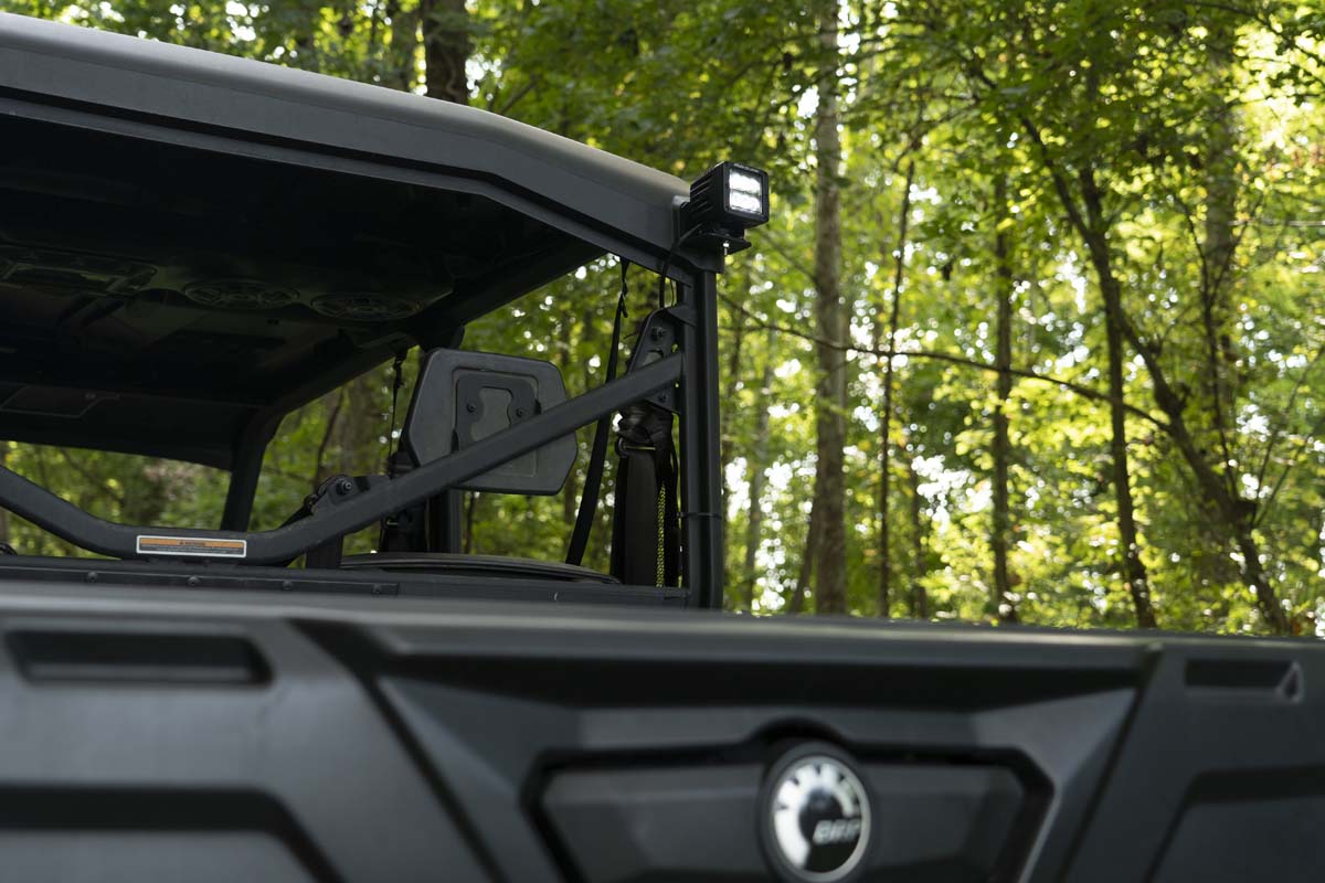LED Light Cab Mount 2 Inch Black Pair Flood Can-Am Defender HD 5/HD 8/HD 9/HD 10 Rough Country