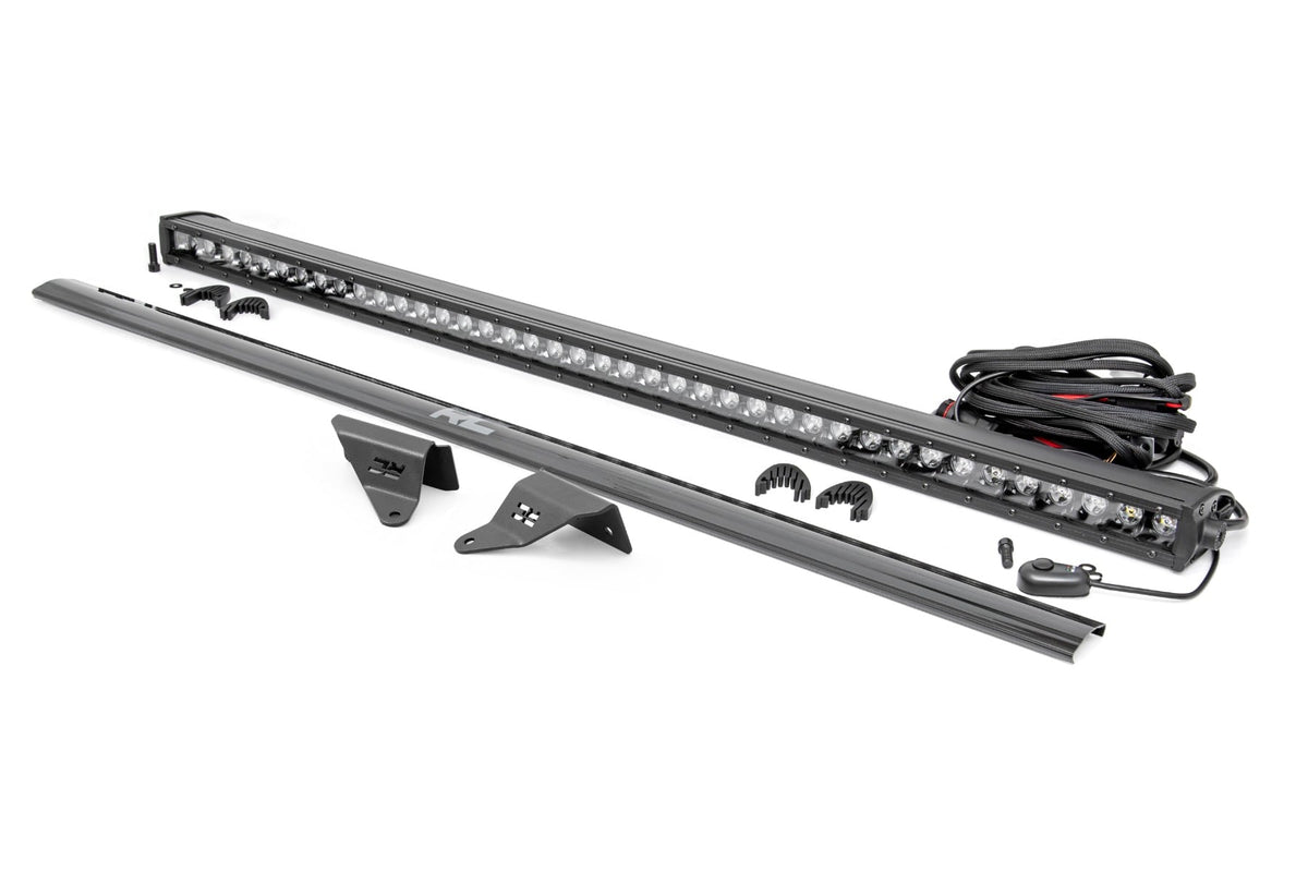 LED Light Kit Upper Windshield 40 Inch Black Single Row Ford Bronco (21-25) Rough Country