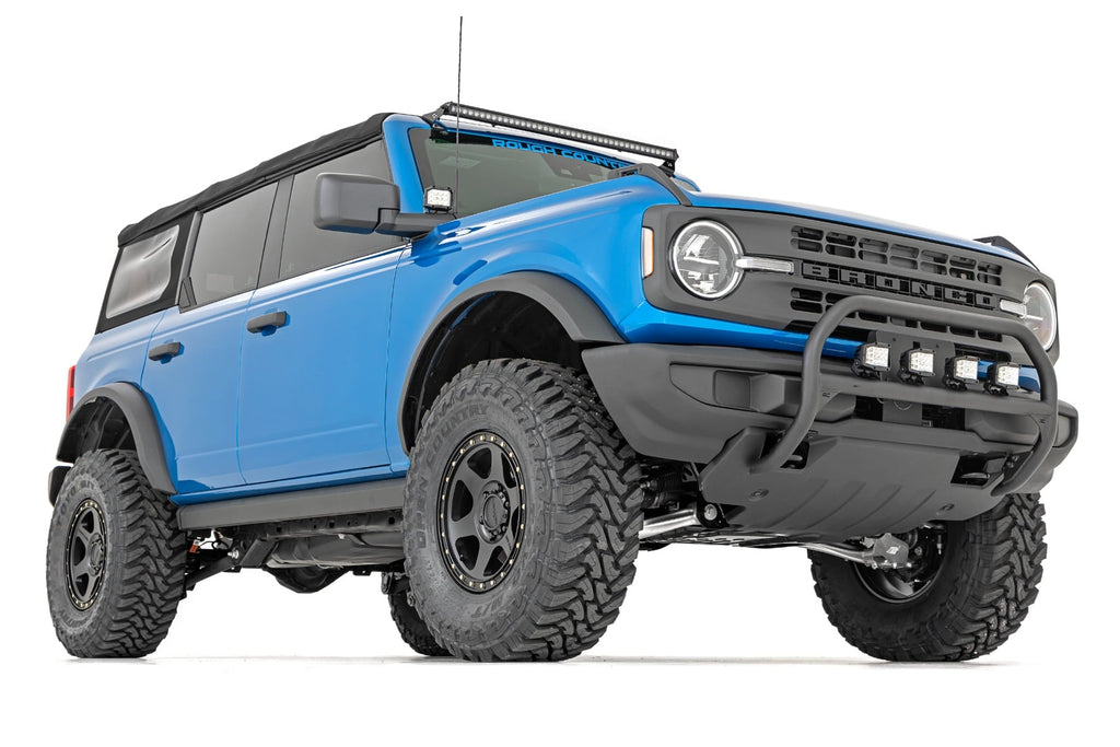 LED Light Kit Upper Windshield 40 Inch Black Single Row Ford Bronco (21-25) Rough Country