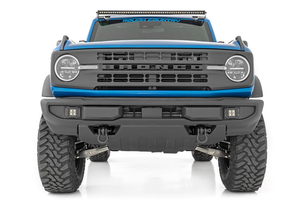 LED Light Kit Upper Windshield 50 Inch Black Single Row Ford Bronco (21-25) Rough Country