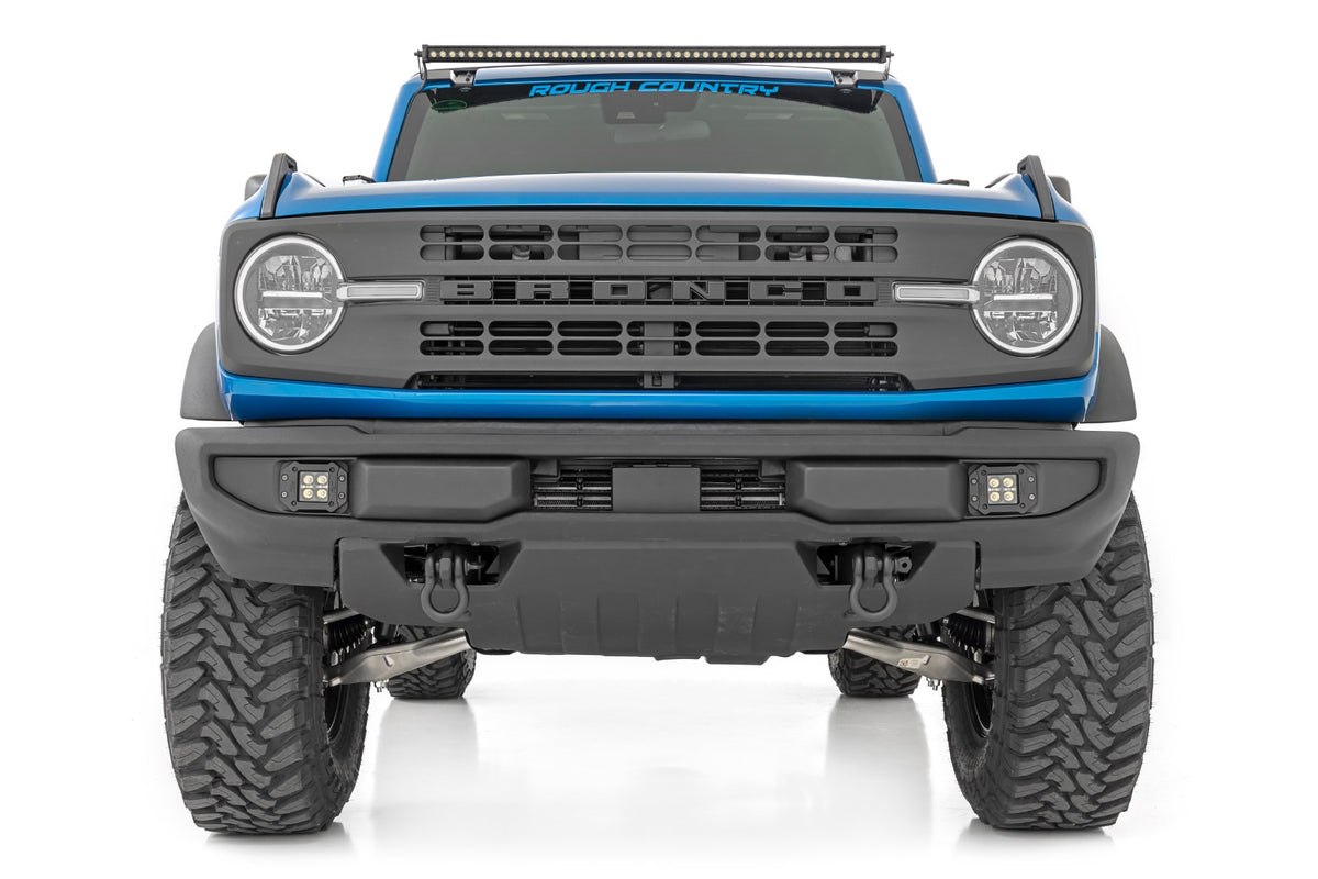 LED Light Kit Upper Windshield 50 Inch Black Single Row Ford Bronco (21-25) Rough Country