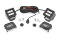 LED Light Kit Ditch Mount 2 Inch Black Pair Flood Pattern Ford Bronco (21-25) Rough Country